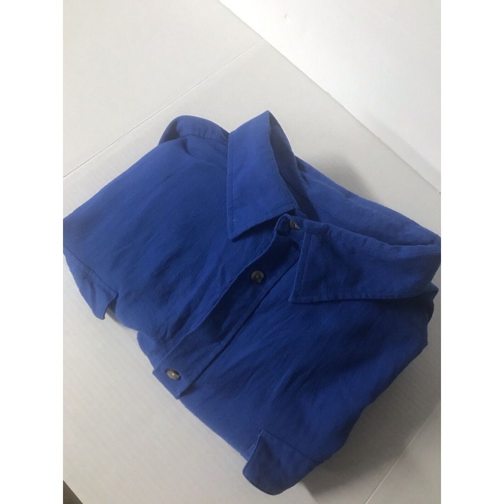 King Size LS Polo Button‎ Up With Pocket 4XLTall Blue